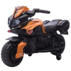Homcom - Moto Infantil Eléctrica Negra Y Naranja