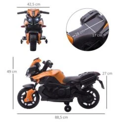 Homcom - Moto Infantil Eléctrica Negra Y Naranja -Juguete Descuento Tienda medias 1105