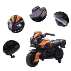 Homcom - Moto Infantil Eléctrica Negra Y Naranja -Juguete Descuento Tienda medias 1106