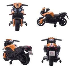 Homcom - Moto Infantil Eléctrica Negra Y Naranja -Juguete Descuento Tienda medias 1107