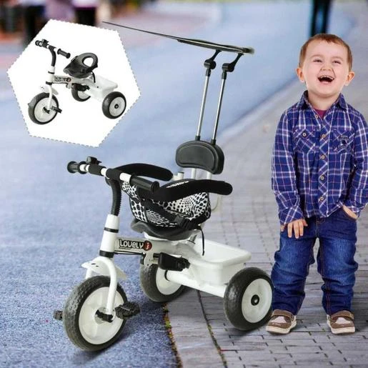 Homcom - Triciclo Para Niños Con Capota Blanco HomCom 4 Homcom - Triciclo Para Niños Con Capota Blanco HomCom - Imagen 2