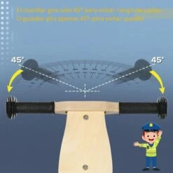 HOMCOM Aiyaplay - Moto Policía De Madera Sin Pedales -Juguete Descuento Tienda medias 1300