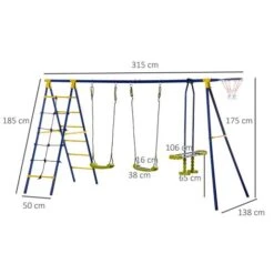 Columpio Infantil De Metal Para Jardín Multicolor Outsunny -Juguete Descuento Tienda medias 1430