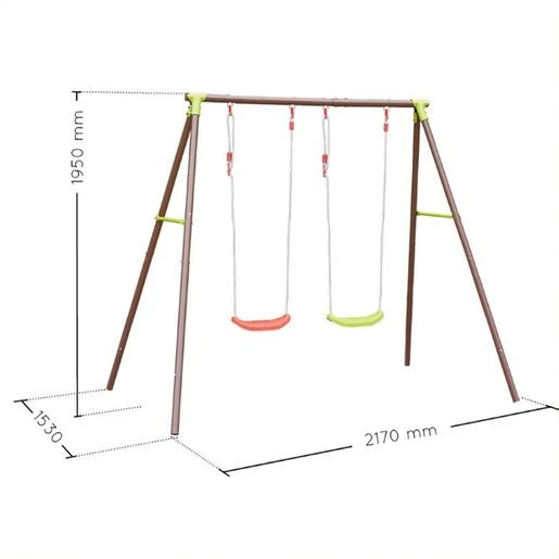Soulet - Columpio De Acero Acier Malo 2 Balancines 5 Soulet - Columpio De Acero Acier Malo 2 Balancines - Imagen 3