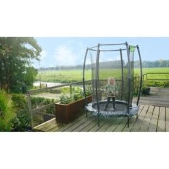 EXIT TOYS Exit - Cama Elástica Junior Tiggy Negro/gris Con Red De Seguridad -Juguete Descuento Tienda medias 1634