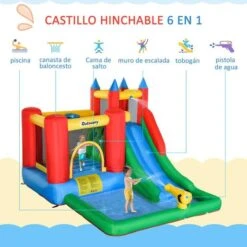 Castillo Hinchable Con Piscina, Tobogán, Muro De Escalada Y Cama De Salto 330 Cm Outsunny 14 Castillo Hinchable Con Piscina, Tobogán, Muro De Escalada Y Cama De Salto 330 Cm Outsunny -Juguete Descuento Tienda medias 1727
