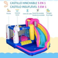 Outsunny - Castillo Hinchable Infantil 5 En 1 -Juguete Descuento Tienda medias 1736