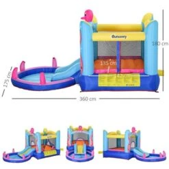 Castillo Hinchable Pulpo Con Tobogán 360 Cm Outsunny -Juguete Descuento Tienda medias 1767