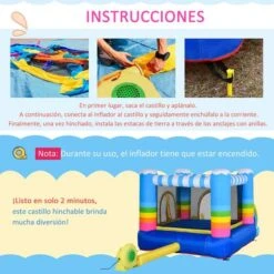 Castillo Hinchable Arcoíris Con Piscina Y Cama De Salto 280 Cm Outsunny -Juguete Descuento Tienda medias 1787