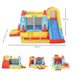 Castillo Hinchable Cohete Con Piscina, 2 Toboganes, Minimuro De Escalada Y Cama De Salto 330 Cm Outsunny 11 Castillo Hinchable Cohete Con Piscina, 2 Toboganes, Minimuro De Escalada Y Cama De Salto 330 Cm Outsunny -Juguete Descuento Tienda medias 1812