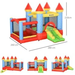 Outsunny - Castillo Inflable Infantil 4 En 1 -Juguete Descuento Tienda medias 1819