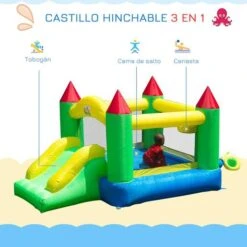 Homcom - Castillo Hinchable De Exterior Con Tobogán -Juguete Descuento Tienda medias 1836