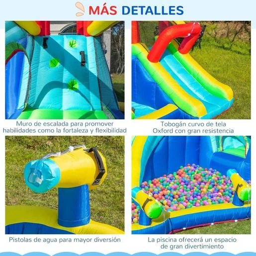 Castillo Hinchable Con 2 Toboganes 385 Cm Outsunny 9 Castillo Hinchable Con 2 Toboganes 385 Cm Outsunny - Imagen 7