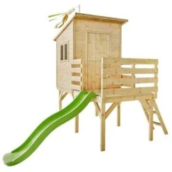 Casa Infantil Elevada De Madera Con Tobogán Portland