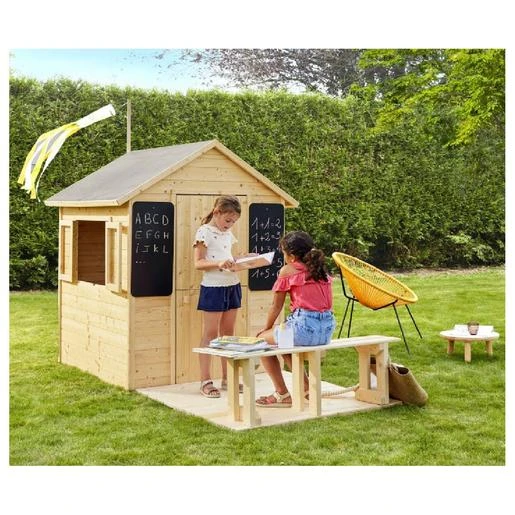Casa De Madera Infantil Con Pizarra Grace 4 Casa De Madera Infantil Con Pizarra Grace - Imagen 2