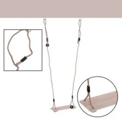 Homcom - Columpio Infantil Con Cuerda Madera HomCom -Juguete Descuento Tienda medias 2140