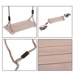 Homcom - Columpio Infantil Con Cuerda Madera HomCom -Juguete Descuento Tienda medias 2141