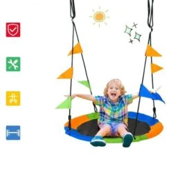 Outsunny - Columpio Nido De Tela Oxford 13 Outsunny - Columpio Nido De Tela Oxford -Juguete Descuento Tienda medias 2161