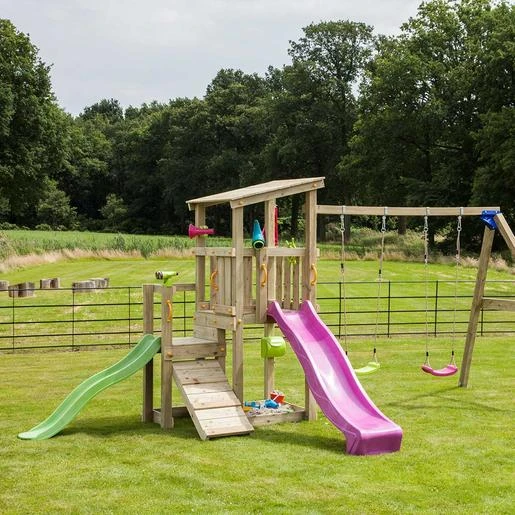 Parque Juegos Infantil De Madera Cascade Con Columpio Doble 4 Parque Juegos Infantil De Madera Cascade Con Columpio Doble - Imagen 2