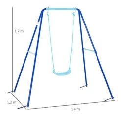 Outsunny - Columpio Metal Azul 170 Cm -Juguete Descuento Tienda medias 2292