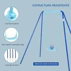 Outsunny - Columpio Metal Azul 170 Cm -Juguete Descuento Tienda medias 2293