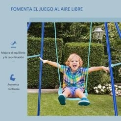 Outsunny - Columpio Metal Azul 170 Cm -Juguete Descuento Tienda medias 2295