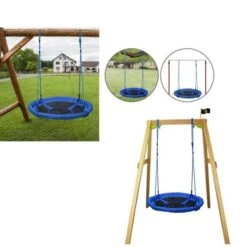 Homcom - Columpio Nido Infantil Azul Y Negro HomCom -Juguete Descuento Tienda medias 2308