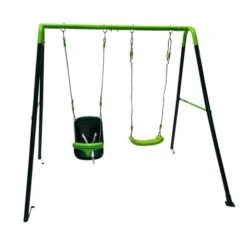 Columpio Metálico Doble Olea + Asiento Bebé