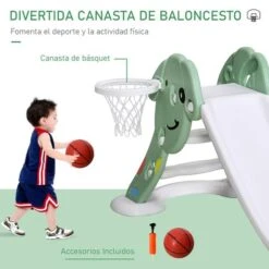 Homcom - Tobogán Infantil Con Canasta De Baloncesto 13 Homcom - Tobogán Infantil Con Canasta De Baloncesto -Juguete Descuento Tienda medias 2443