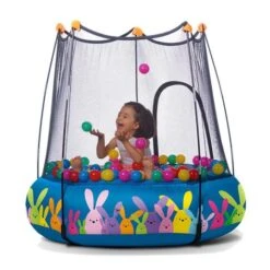 Parque De Juegos Con Cama Elástica Azul 11 Parque De Juegos Con Cama Elástica Azul -Juguete Descuento Tienda medias 2581