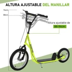 Homcom - Patinete Scooter Ajustable Neon -Juguete Descuento Tienda medias 3174
