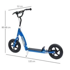 Homcom - Patinete Scooter Ajustable 2 Ruedas Azul -Juguete Descuento Tienda medias 3187