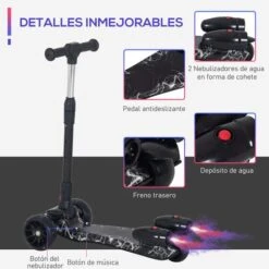 Homcom - Patinete Scooter Con Efectos De Luz Y Sonido -Juguete Descuento Tienda medias 3200