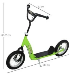 Homcom - Patinete Scooter Ajustable 2 Ruedas Verde -Juguete Descuento Tienda medias 3208