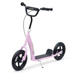 Homcom - Patinete Scooter Ajustable 2 Ruedas Rosa