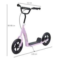 Homcom - Patinete Scooter Ajustable 2 Ruedas Rosa -Juguete Descuento Tienda medias 3280