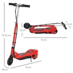 Homcom - Patinete Eléctrico Plegable Acero Rojo HomCom -Juguete Descuento Tienda medias 3299