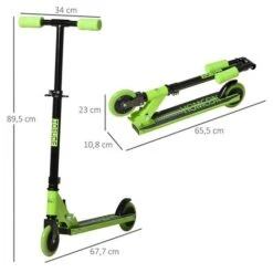 Homcom - Patinete Plegable Verde-negro -Juguete Descuento Tienda medias 3353
