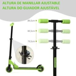 Homcom - Patinete Plegable Verde-negro -Juguete Descuento Tienda medias 3354