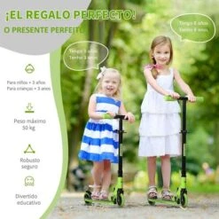 Homcom - Patinete Plegable Verde-negro -Juguete Descuento Tienda medias 3357