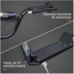 Homcom - Patinete Scooter Ajustable 2 Ruedas Negro -Juguete Descuento Tienda medias 3370