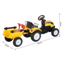 Homcom - Tractor Pedal Con Remolque Para Niños HomCom -Juguete Descuento Tienda medias 3450