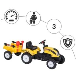 Homcom - Tractor Pedal Con Remolque Para Niños HomCom -Juguete Descuento Tienda medias 3451