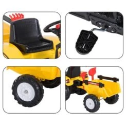 Homcom - Tractor Pedal Con Remolque Para Niños HomCom -Juguete Descuento Tienda medias 3452