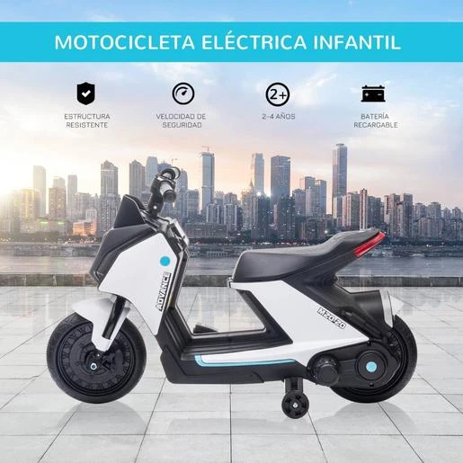 Homcom - Moto Eléctrica Infantil Vehículo De Batería 6 Homcom - Moto Eléctrica Infantil Vehículo De Batería - Imagen 4