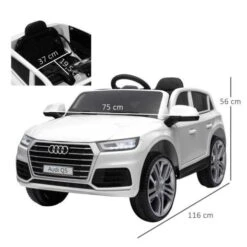 Homcom - Coche Eléctrico Audi Q5 Blanco -Juguete Descuento Tienda medias 3513