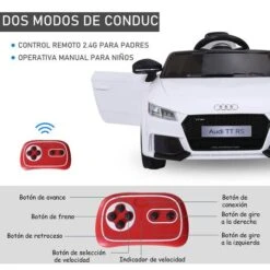 Homcom - Audi TT Eléctrico Blanco -Juguete Descuento Tienda medias 3557
