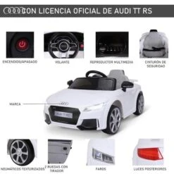 Homcom - Audi TT Eléctrico Blanco -Juguete Descuento Tienda medias 3558