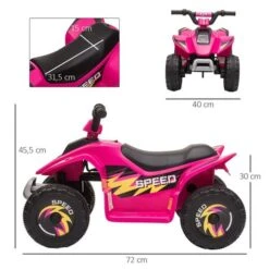 Homcom - Quad Eléctrico Batería 6V Rosa 13 Homcom - Quad Eléctrico Batería 6V Rosa -Juguete Descuento Tienda medias 3562