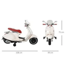 Homcom - Vespa Blanca Vehículo De Batería -Juguete Descuento Tienda medias 3571
